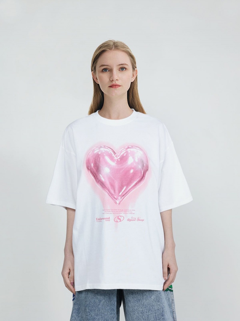 T Shirts Aelfric Eden Love Balloon Graphique Tee Blanche | IQR-26337459